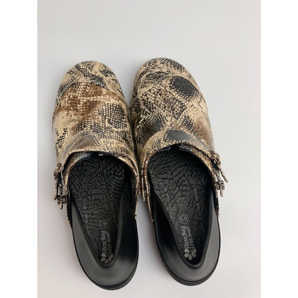 Rocky 4EurSole Serpentine Clogs Snakeskin Print Shoes RKH052 Womens 10-10.5W - Picture 6 of 15
